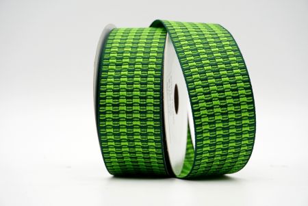 Grünes Band mit einzigartigem kariertem Design_K1750-505